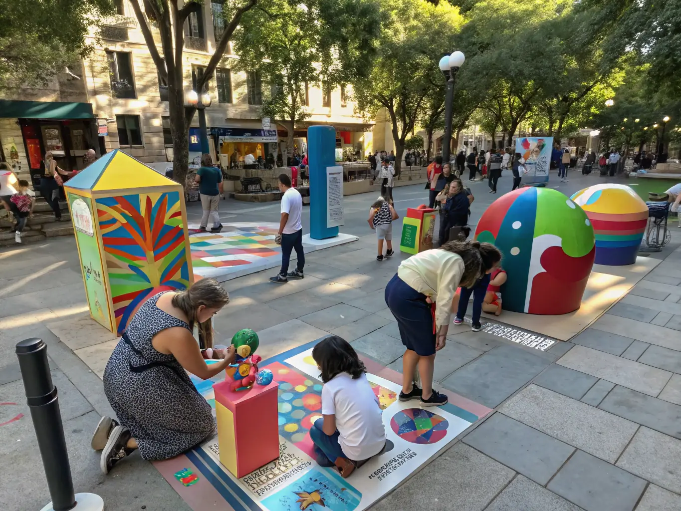 A photograph of a public art installation in a local community space, showcasing the organization's efforts to expand public access to the arts and enhance the cultural environment.